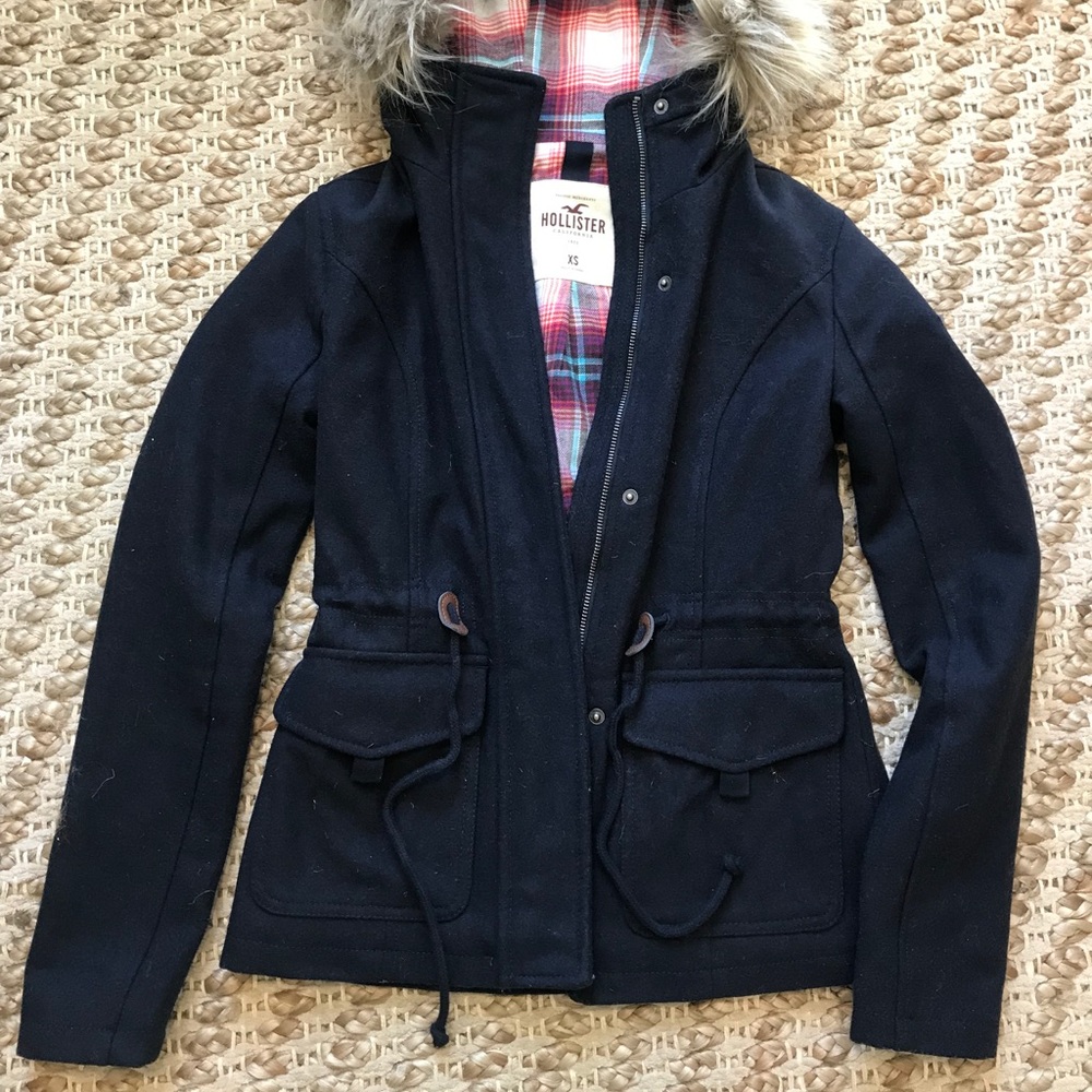 Hollister navy blue coat